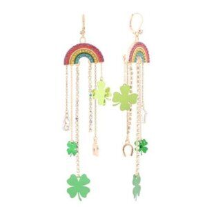 Betsey Johnson Lucky Rainbow Waterfall Earrings